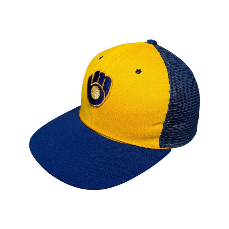 Vintage MLB Milwaukee Brewers Mesh Snapback Hat Large