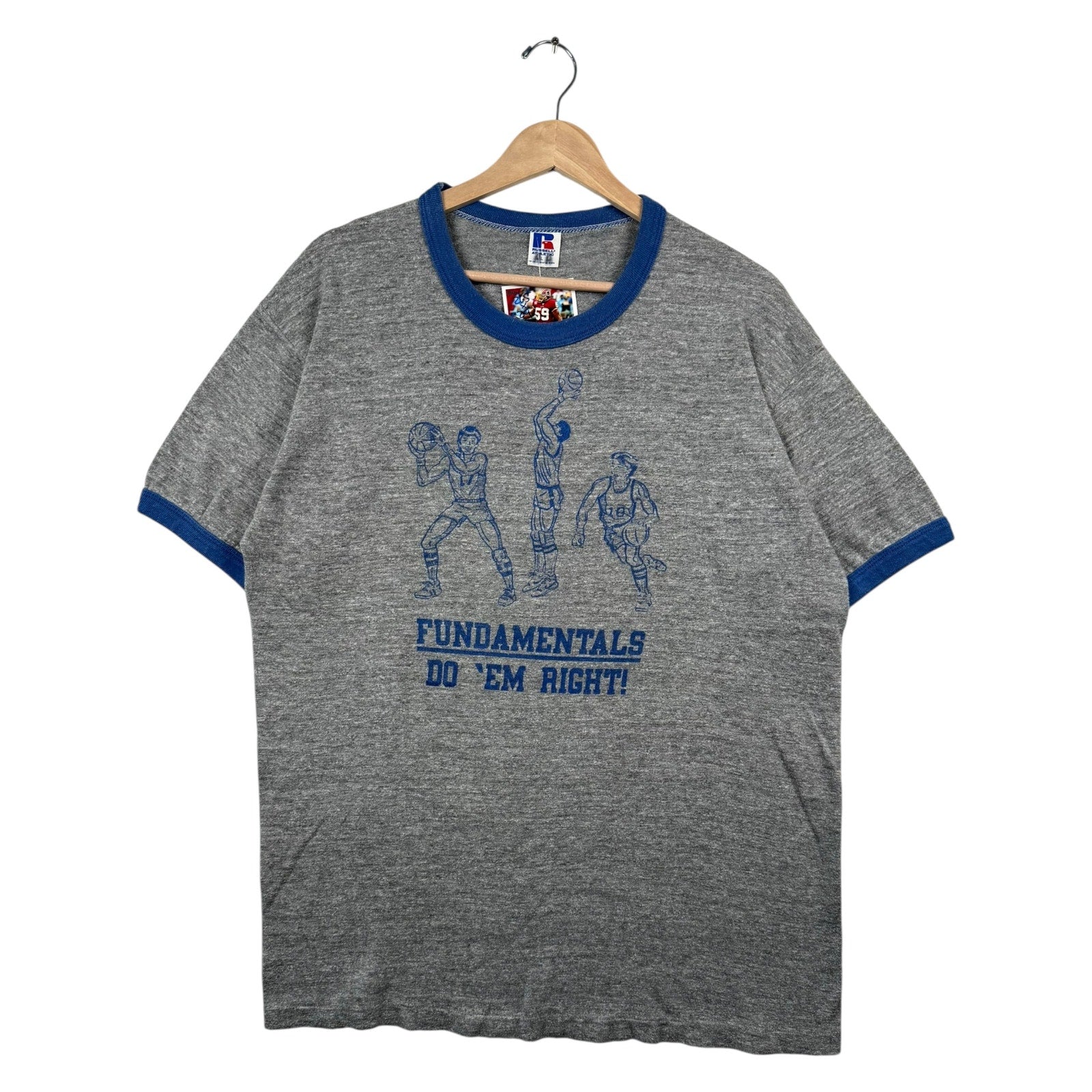 Vintage Russell Athletic Basketball Fundamentals Ringer T-Shirt