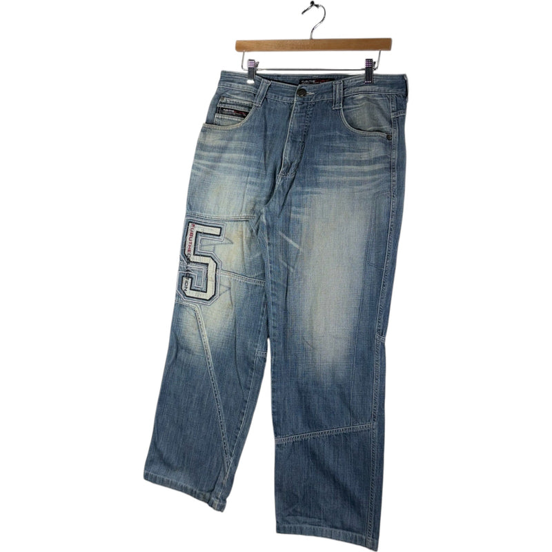 Y2K FUBU Faded Wide Leg Denim Jeans 34x32