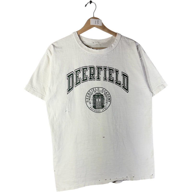 Vintage Deerfield Academy Graphic Logo T-Shirt