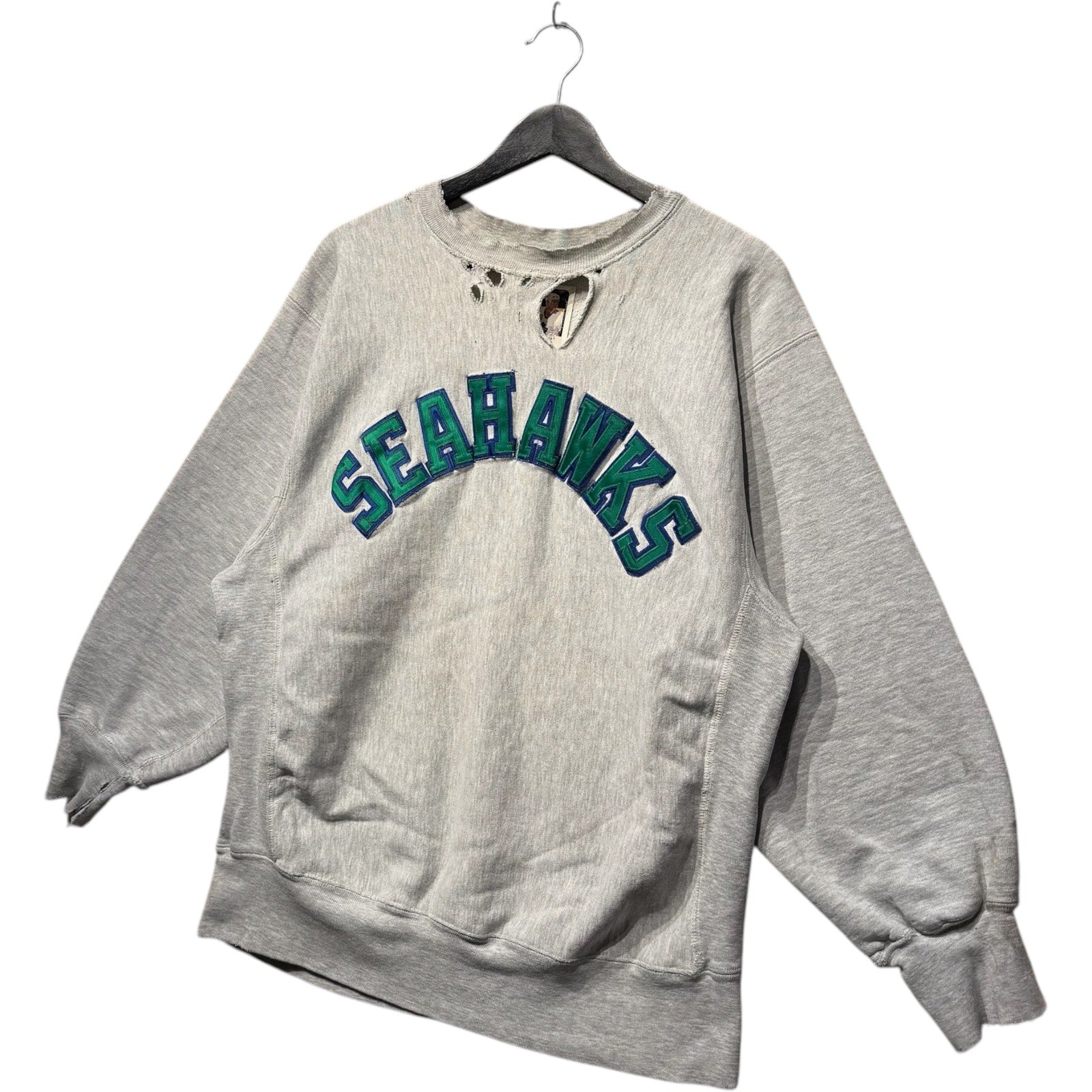 Vintage Champion Seattle Seahawks Arch Spellout NFL Crewneck