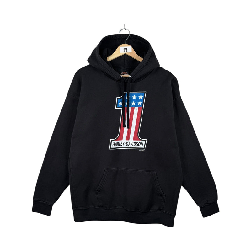 Vintage Harley Davidson #1 USA Flag Hoodie