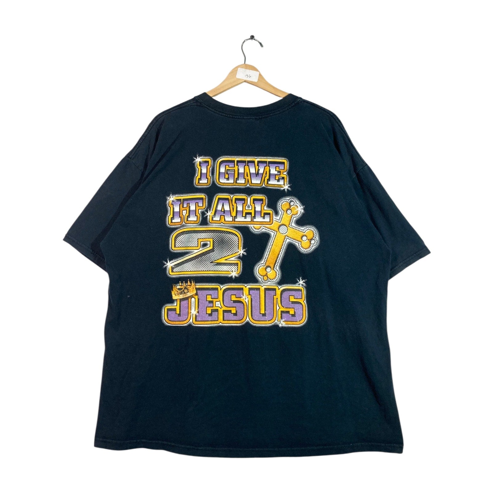 Vintage I Am Too Blessed 2 B Stressed Print T-Shirt