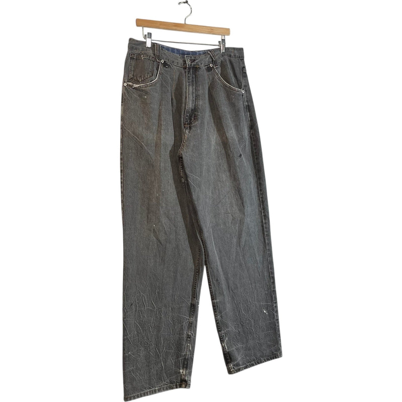 Vintage Phat Farm Embroidered Wide Leg Denim Jeans 36x33