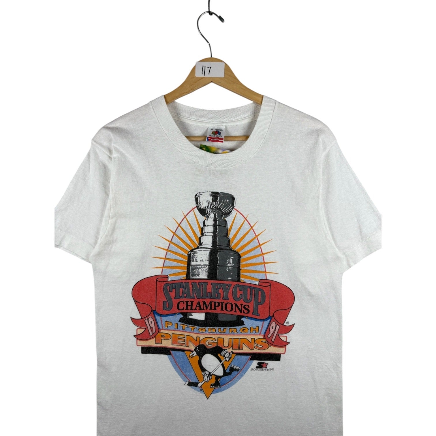 Vintage Stanley Cup Pittsburgh Penguins NHL T-Shirt 1991 Medium