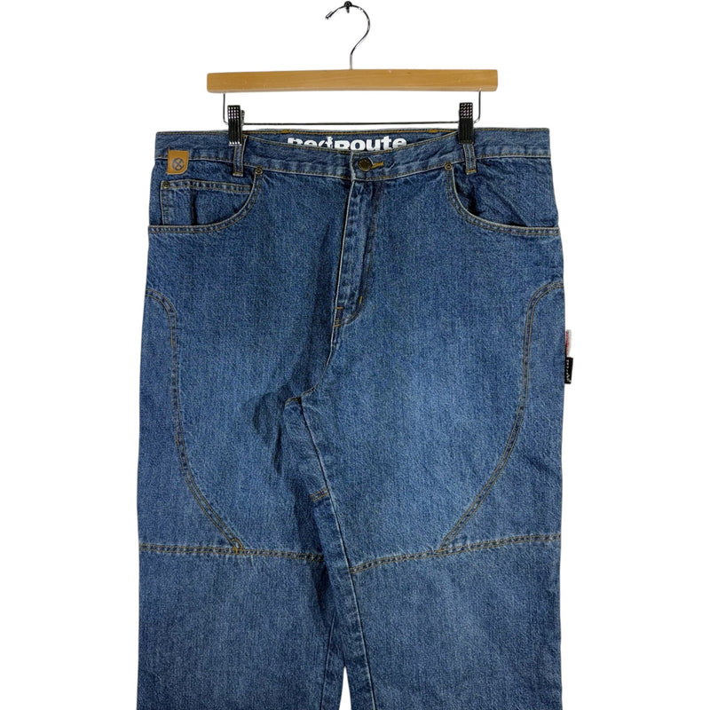 Vintage Red Route Straight Leg Denim Jeans 38 x 33