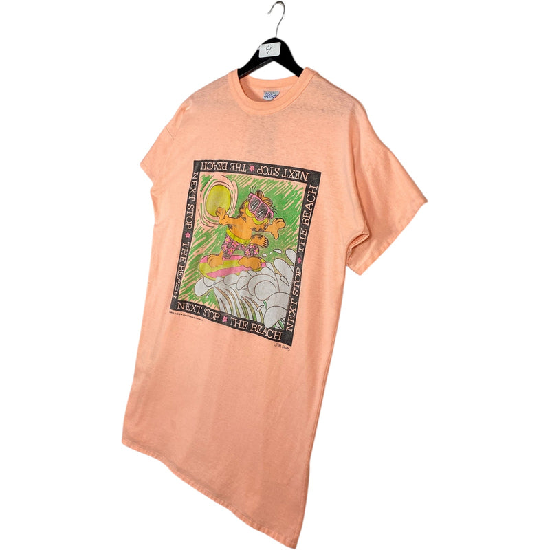 Vintage Garfield “Next Stop The Beach” Surfing T-Shirt
