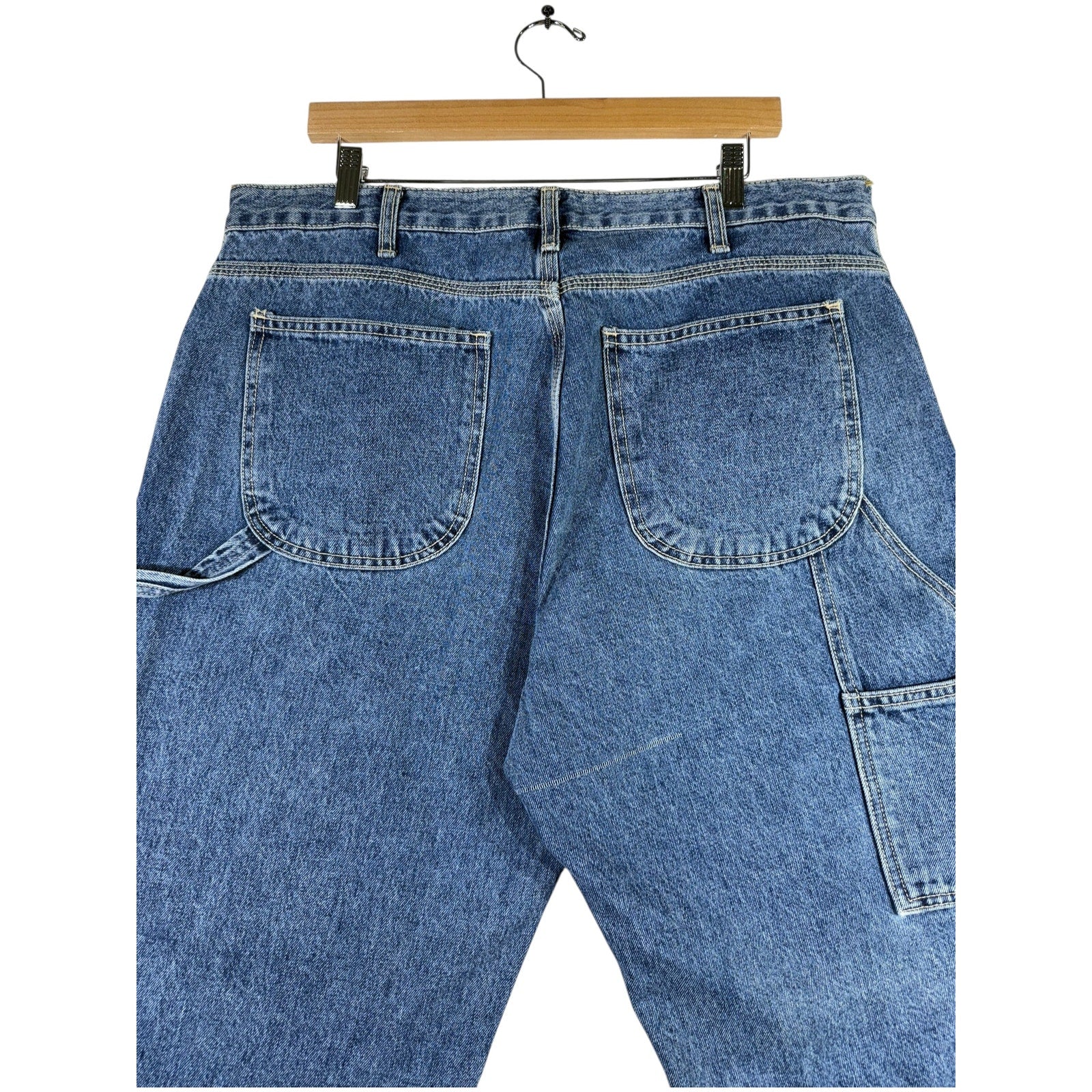 Vintage Tara By Motion Patchwork Denim Cut & Sew Carpenter Shorts 38