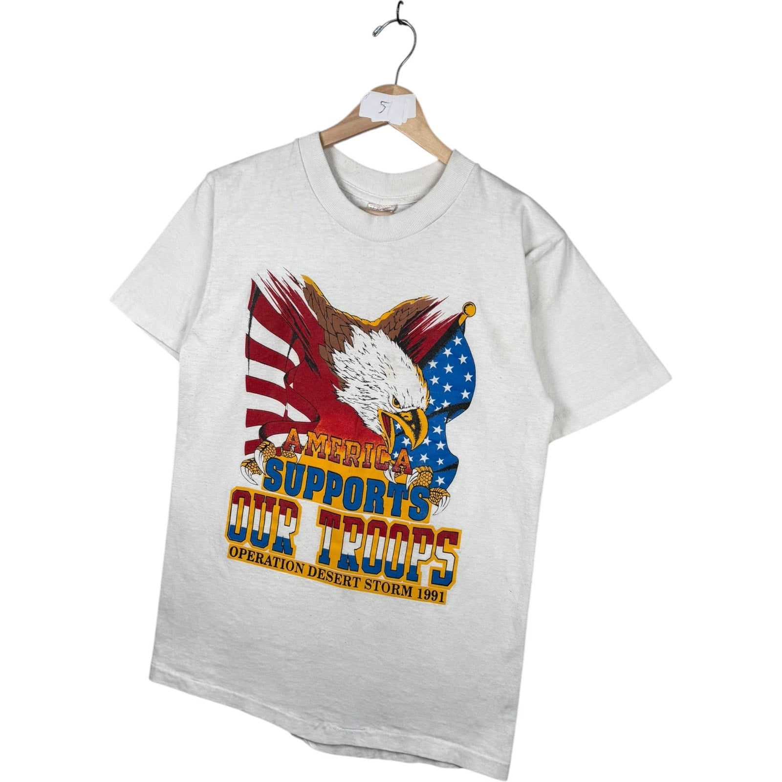 Vintage America Supports Our Troops Eagle T-Shirt