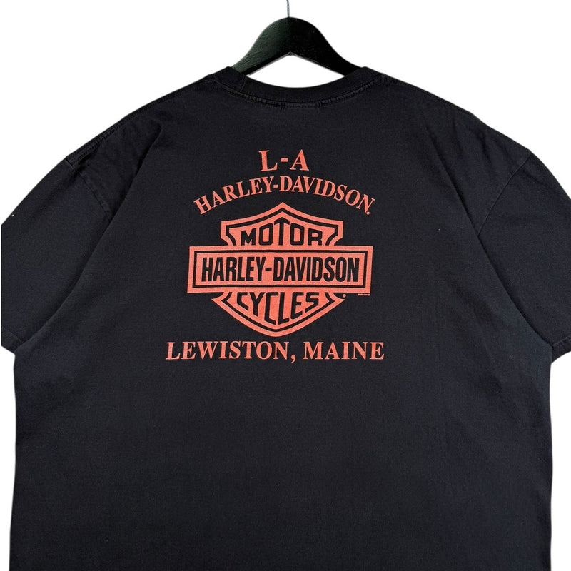 Vintage Harley Davidson Logo Flames Graphic T-Shirt