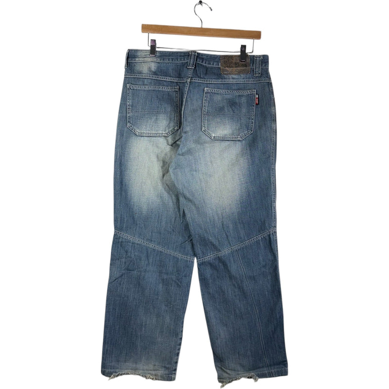 Y2K FUBU Faded Wide Leg Denim Jeans 34x32