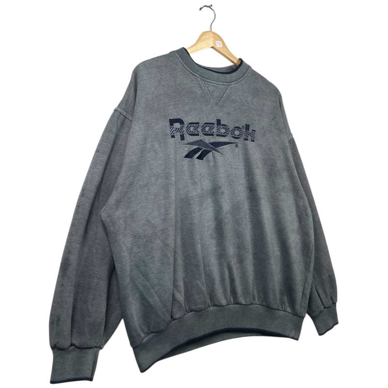 Vintage Reebok Gray Washed Embroidered Logo Crewneck
