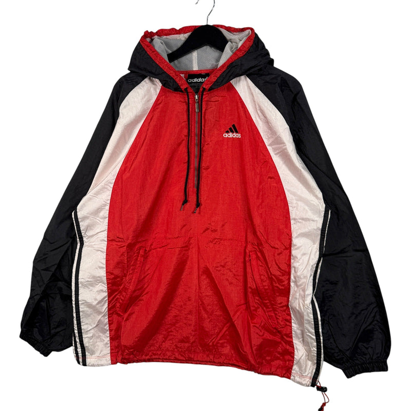 Vintage Adidas Mini Spellout Color Block Windbreaker