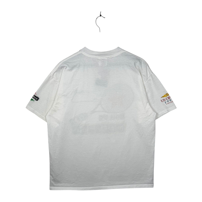 Vintage Art by McEnroe Tennis Racket Heineken T-Shirt