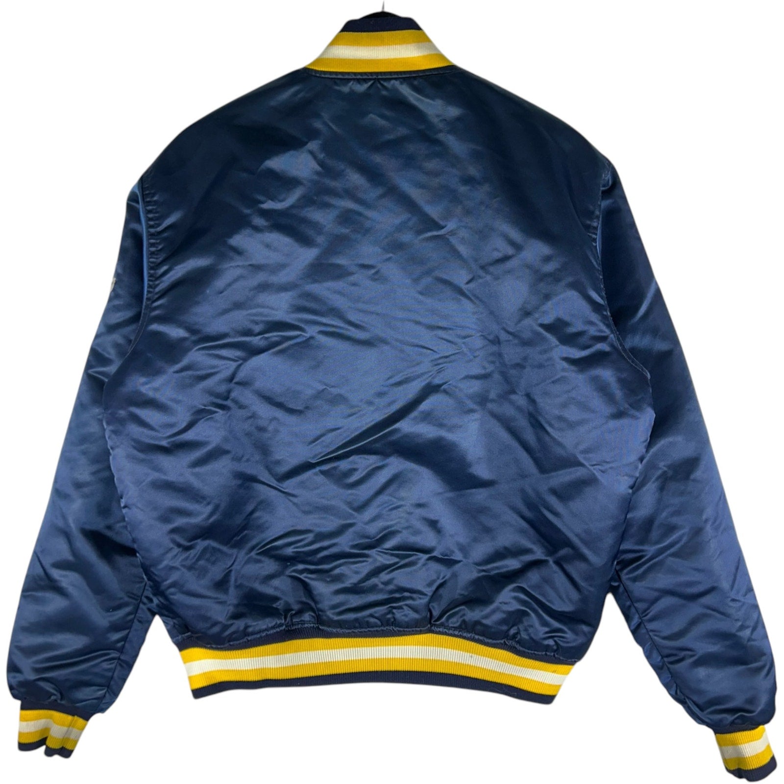 Vintage Starter Notre Dame Arch Spellout Satin Bomber Jacket