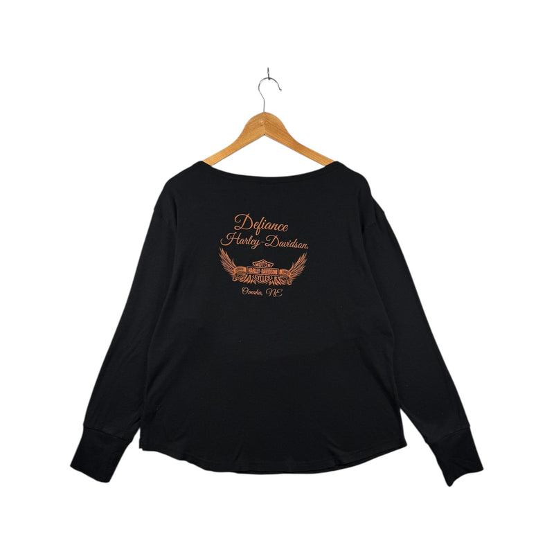 Vintage Harley Davidson V-Neck Long Sleeve