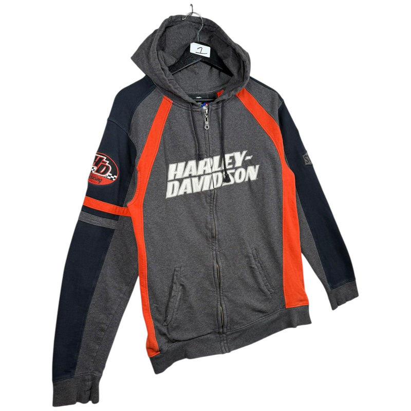 Vintage Harley Davidson Colorblock Full Zip Hoodie