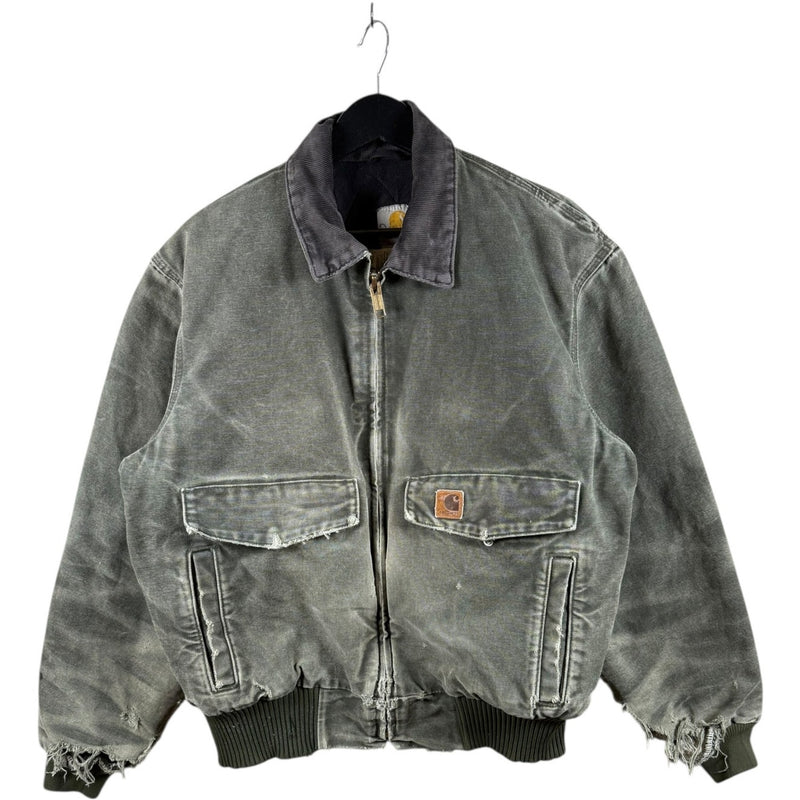 Vintage Carhartt Sandstone Quilted Fleece Lined Bomber Jacket