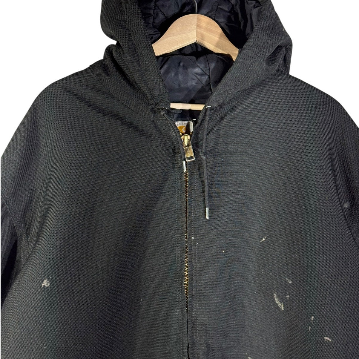 Vintage Carhartt Canvas Hooded Full Zip Workwear Jacket