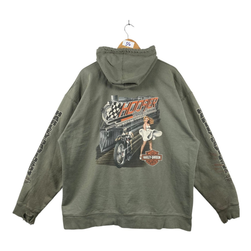 Vintage Harley Davidson Hoosier Indiana Full Zip Hoodie