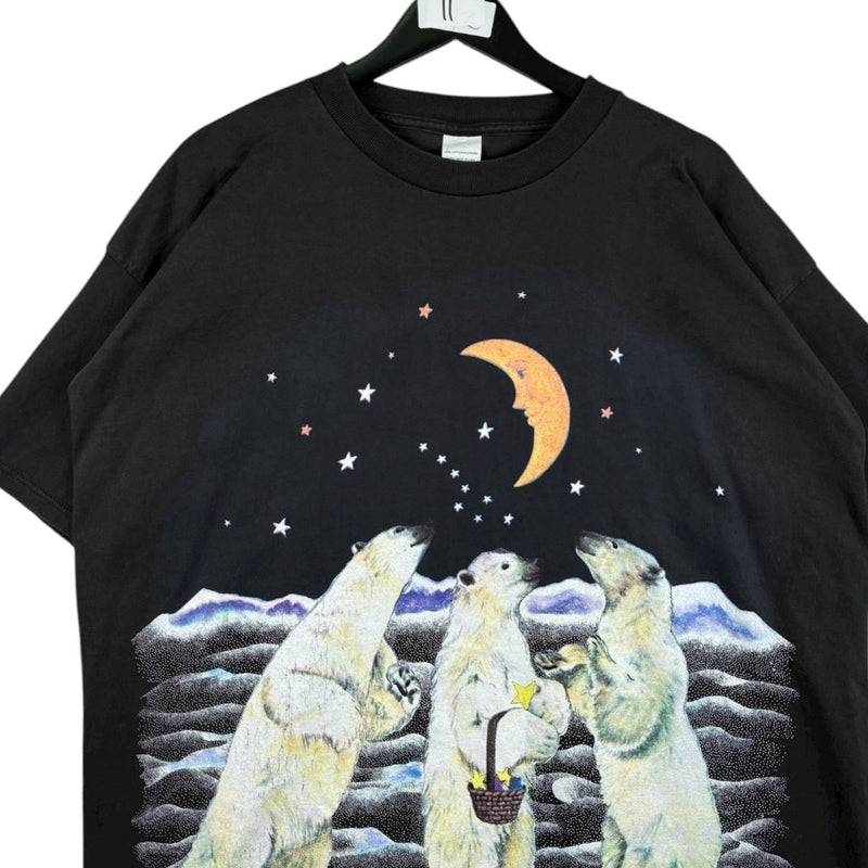 Vintage Polar Bears Moon Graphic T-Shirt