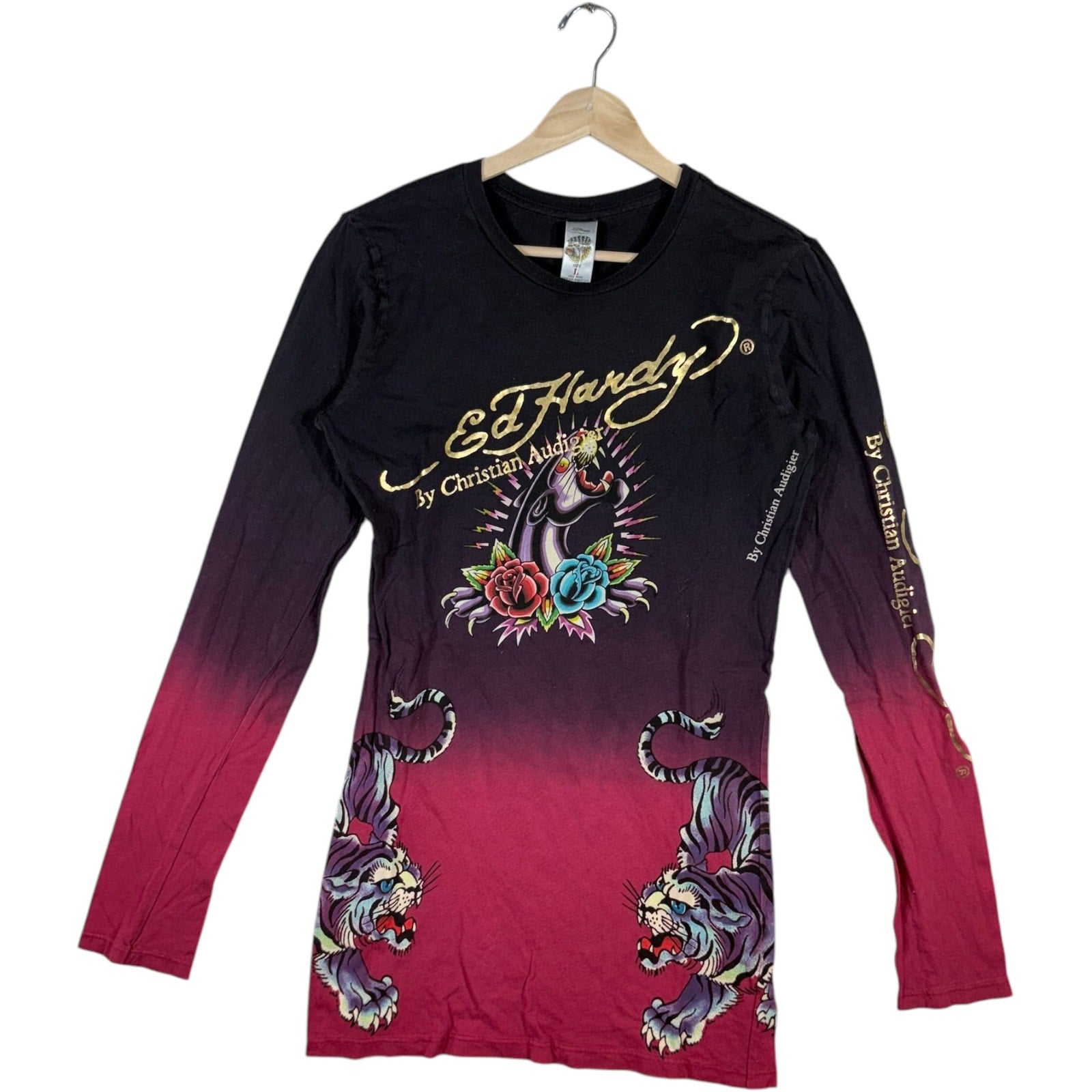Vintage Ed Hardy "Love Kills Slowly" Ombre AOP Long Sleeve