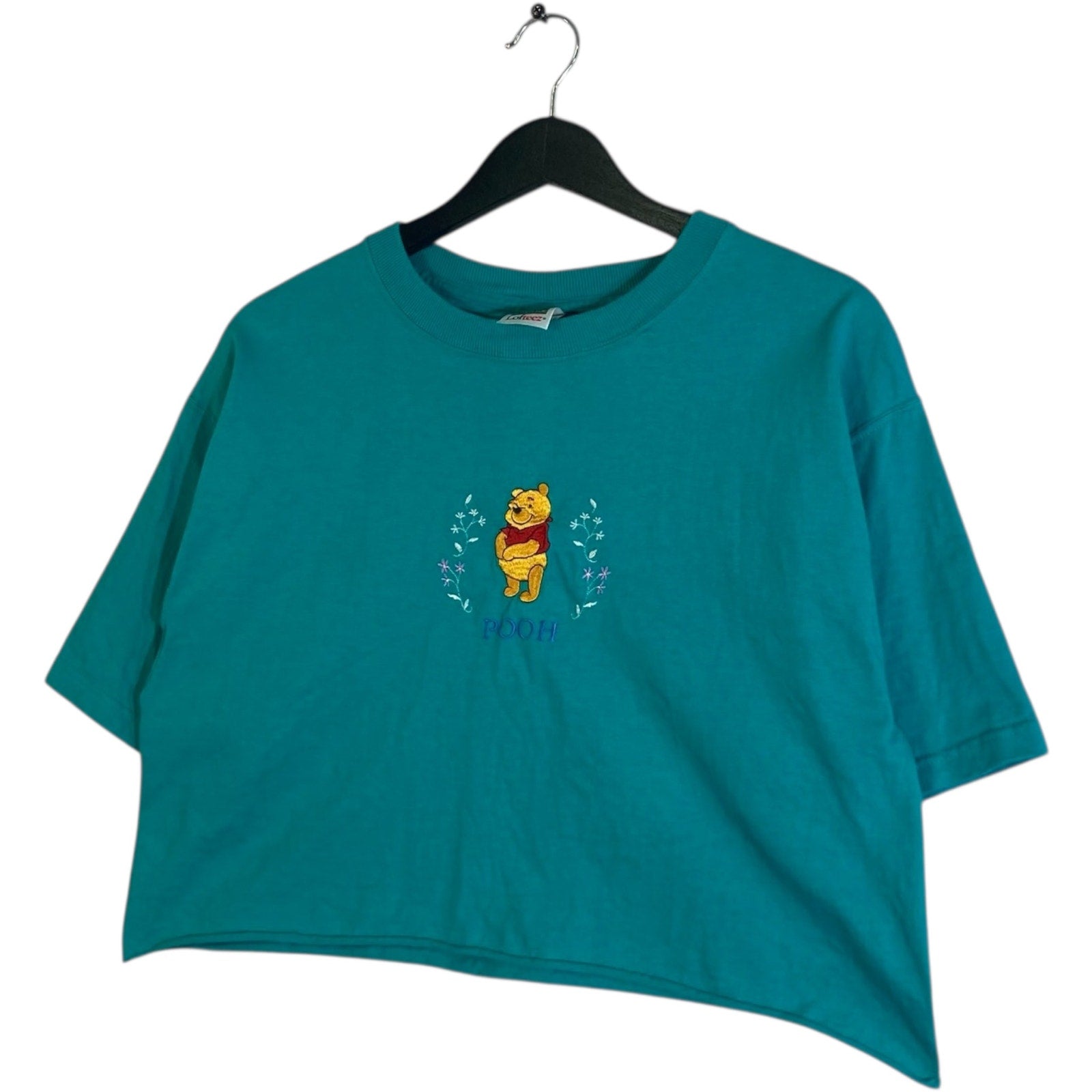 Vintage Winnie The Pooh Chest Embroidery Cropped Tee