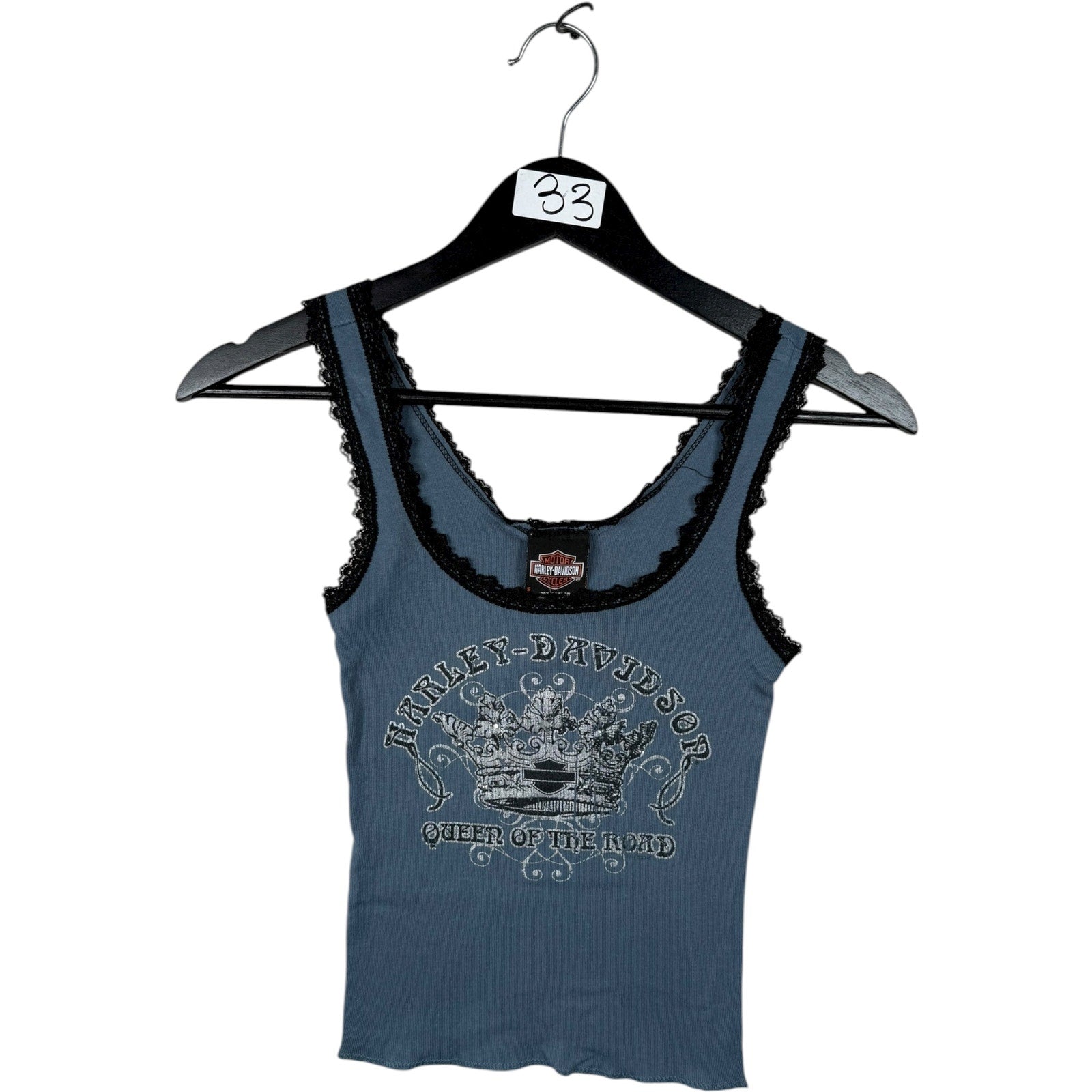 Vintage Harley Davidson Queen of the Road Lace Trim Women's Tank Top