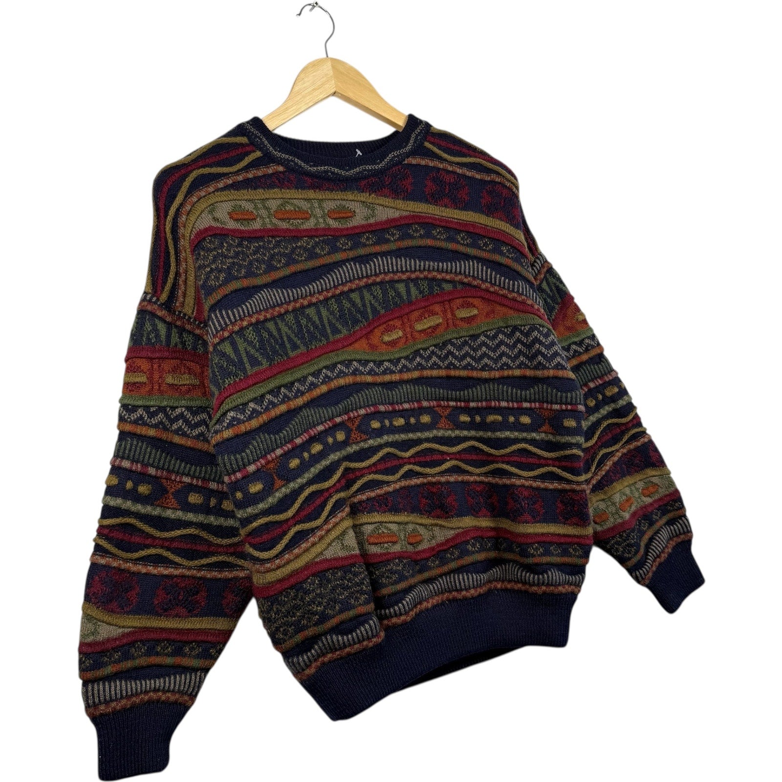 Vintage Coogi 3D Knit Striped Textured Sweater