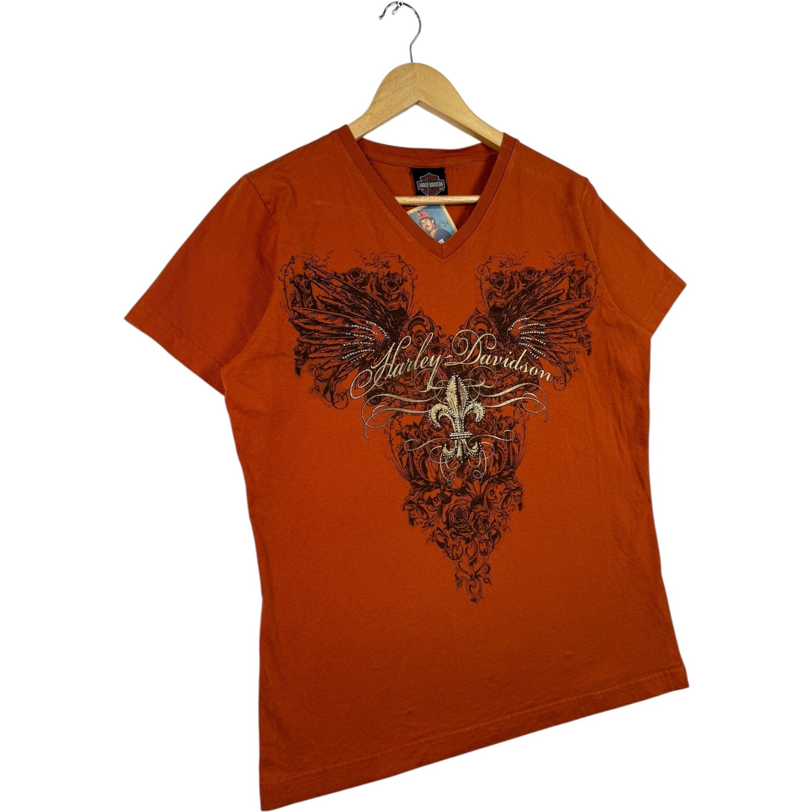 Vintage Harley Davidson Rose Vine Studded Short Sleeve Tee