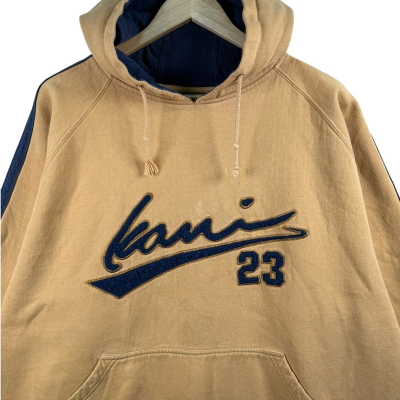 Vintage Kani 23 Embroidered Sleeve Stripes Pullover Hoodie