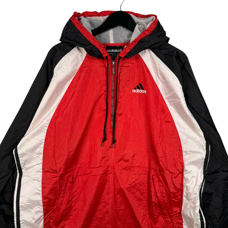 Vintage Adidas Mini Spellout Color Block Windbreaker