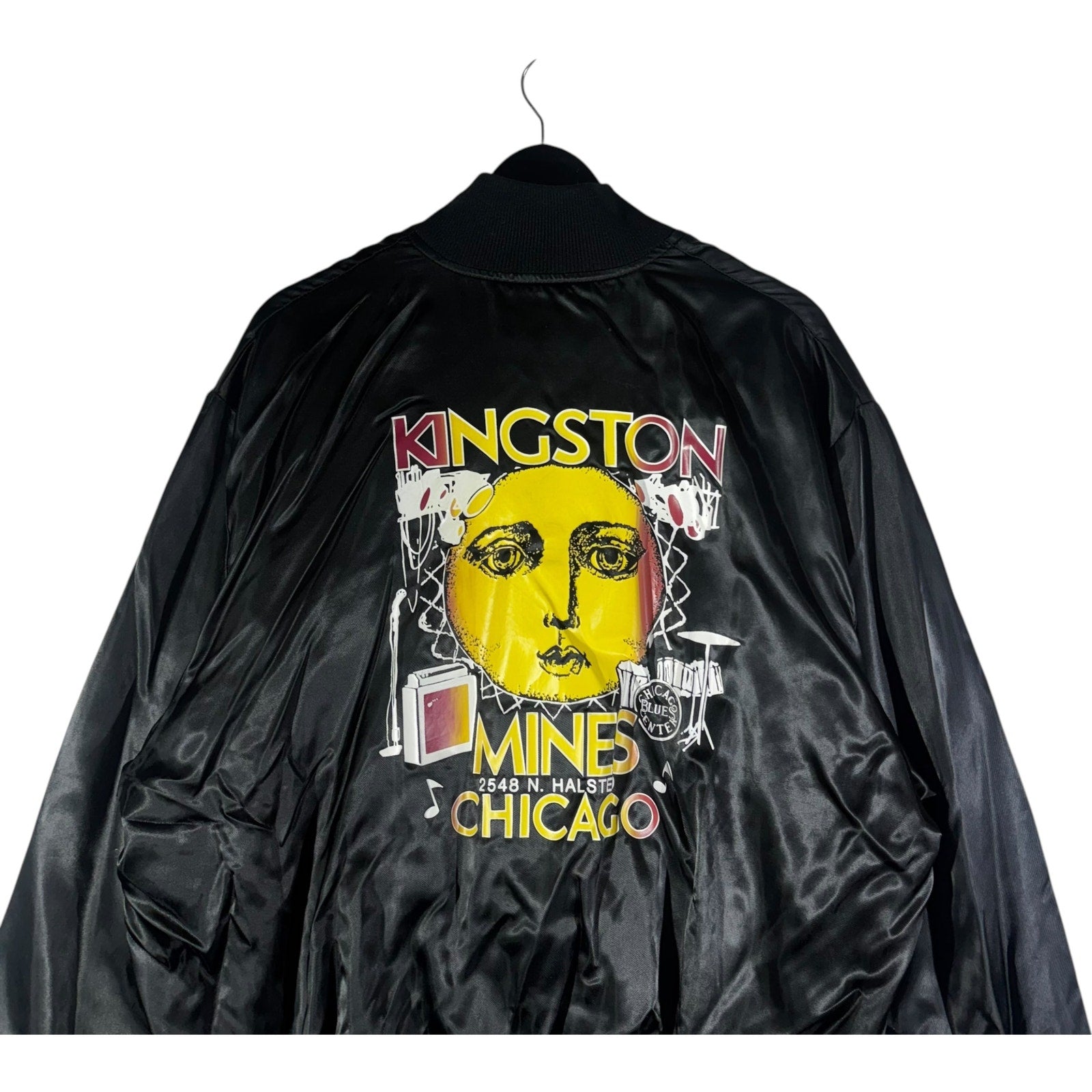 Vintage Kingston Mines Chicago Satin Bomber Jacket