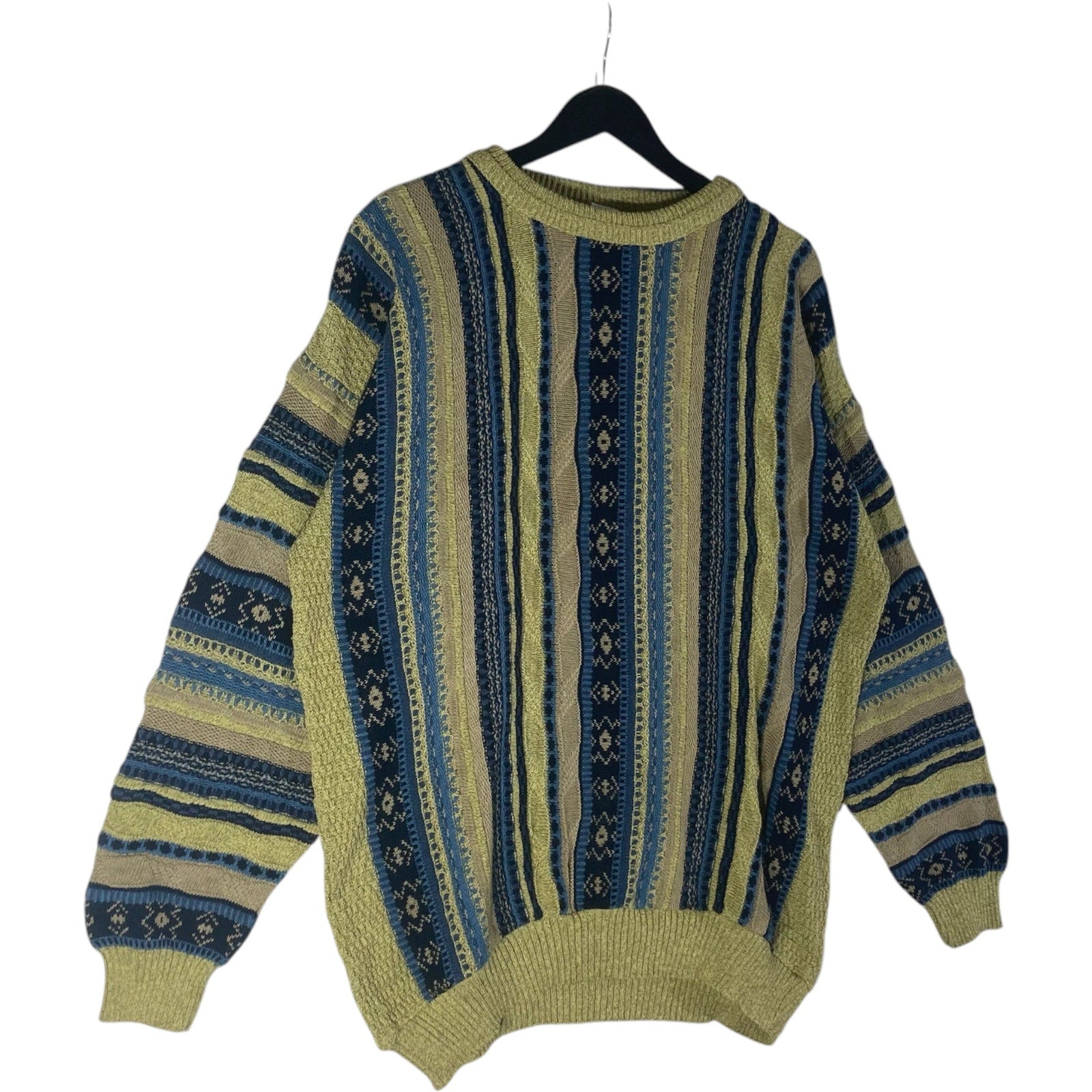 Vintage 3D Patterned Knit Pullover Sweater