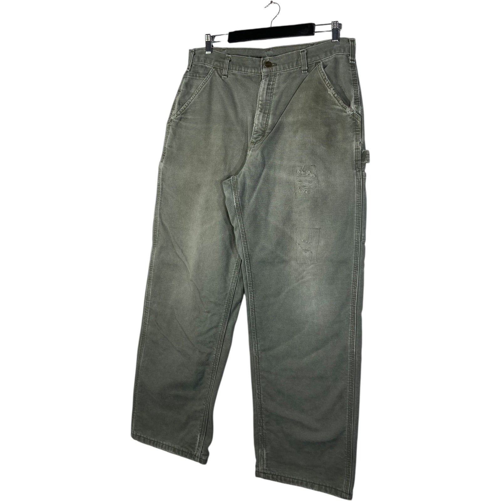 Vintage Carhartt Duck Flannel-Lined Distressed Work Pants 34x30