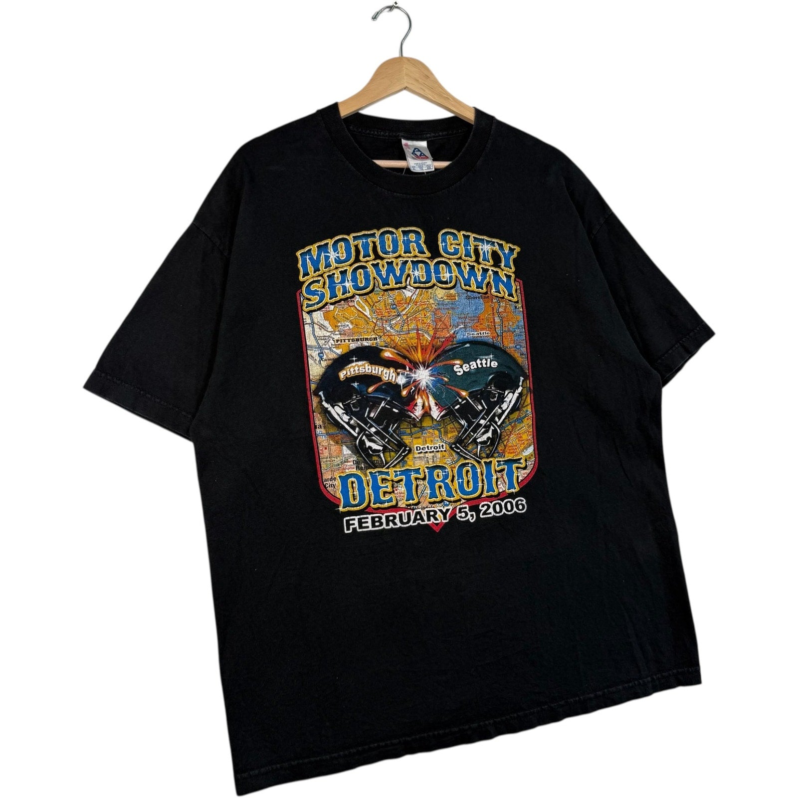 Vintage Motor City Showdown Seahawks VS Steelers NFL Tee