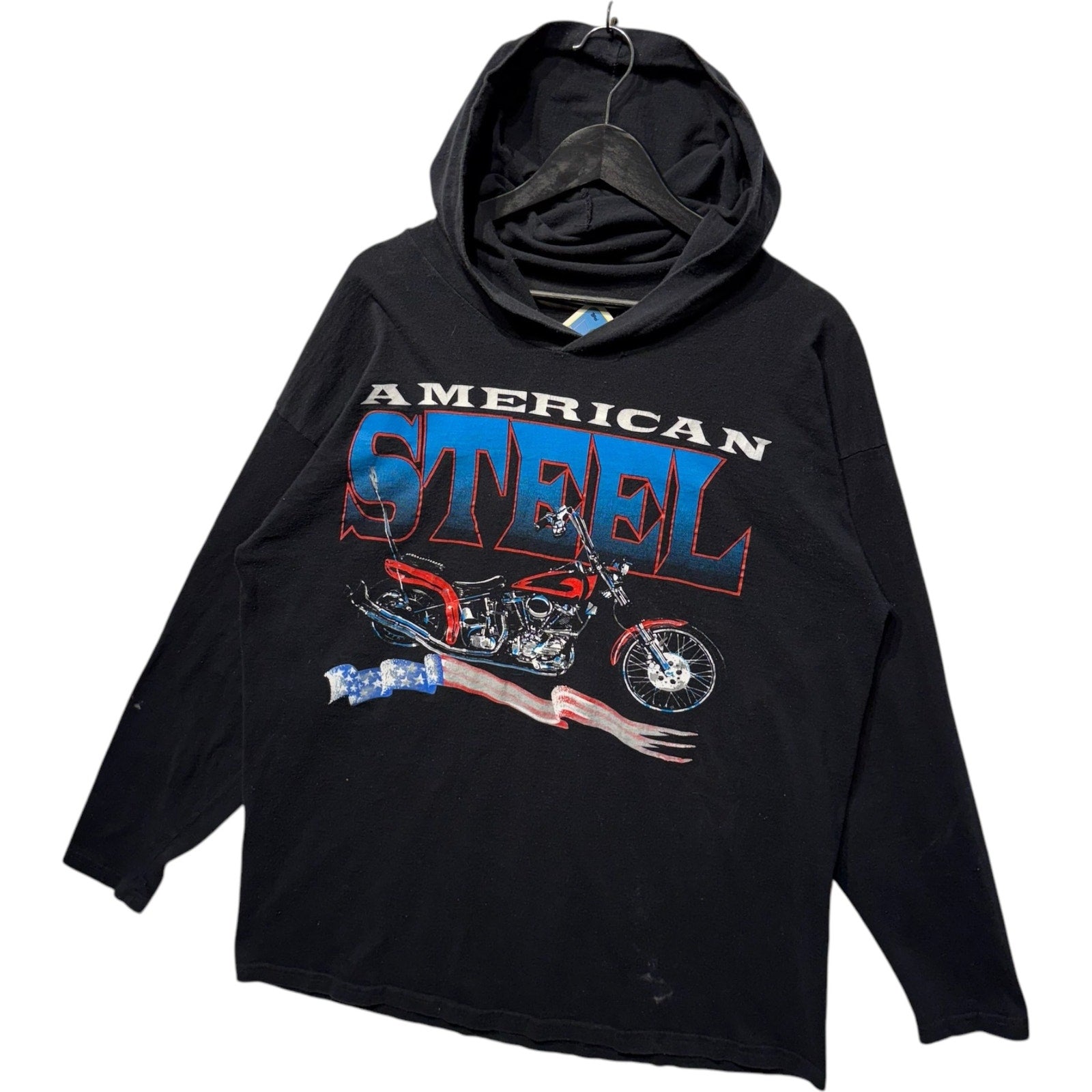 Vintage American Steel Motorcycle Biker Hoodie