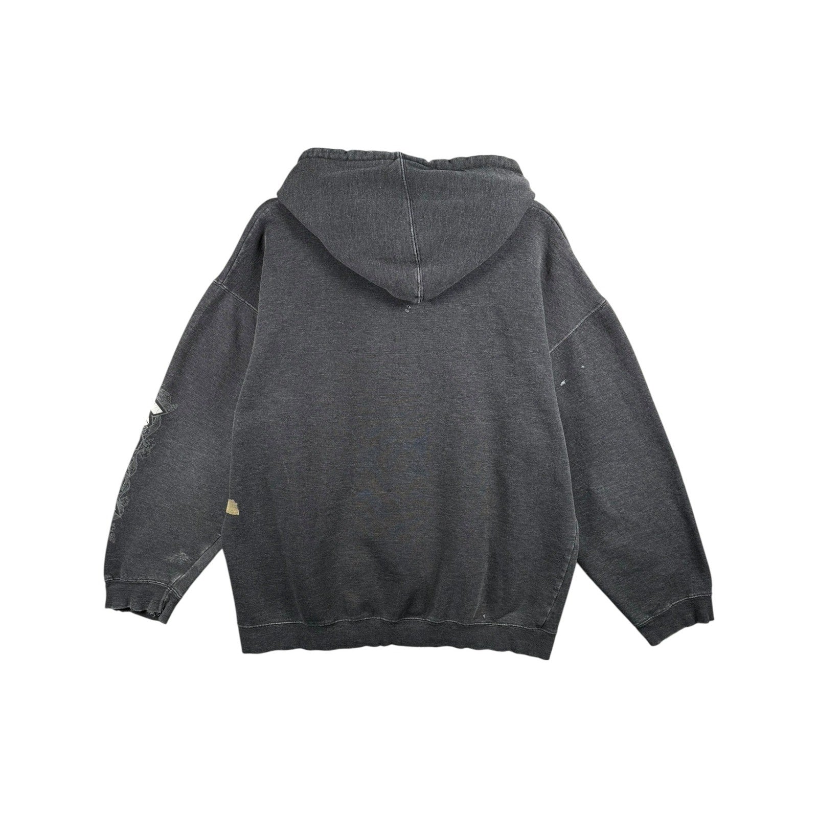 Vintage No Fear Skull Wings Graphic Pullover Hoodie