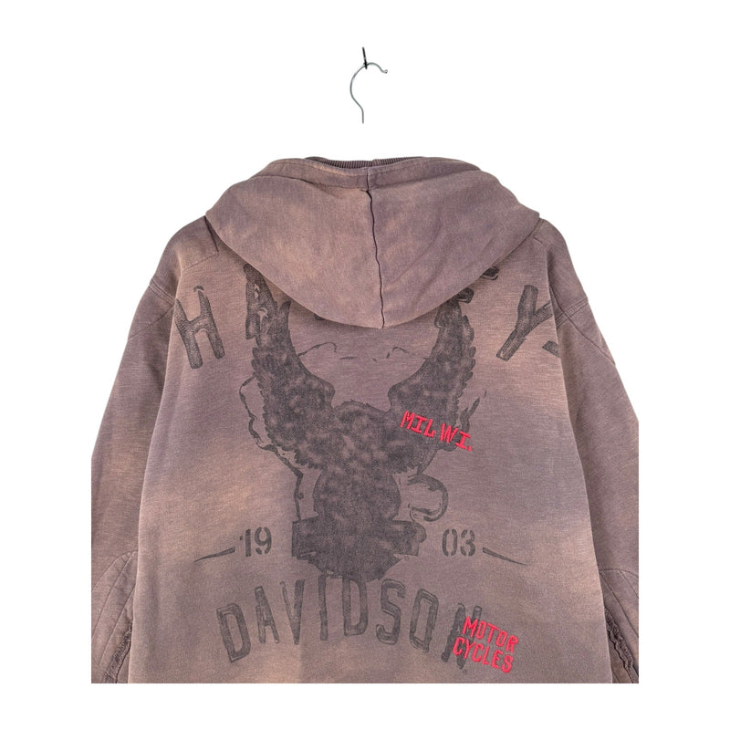Vintage Harley Davidson Washed Full Zip Hoodie