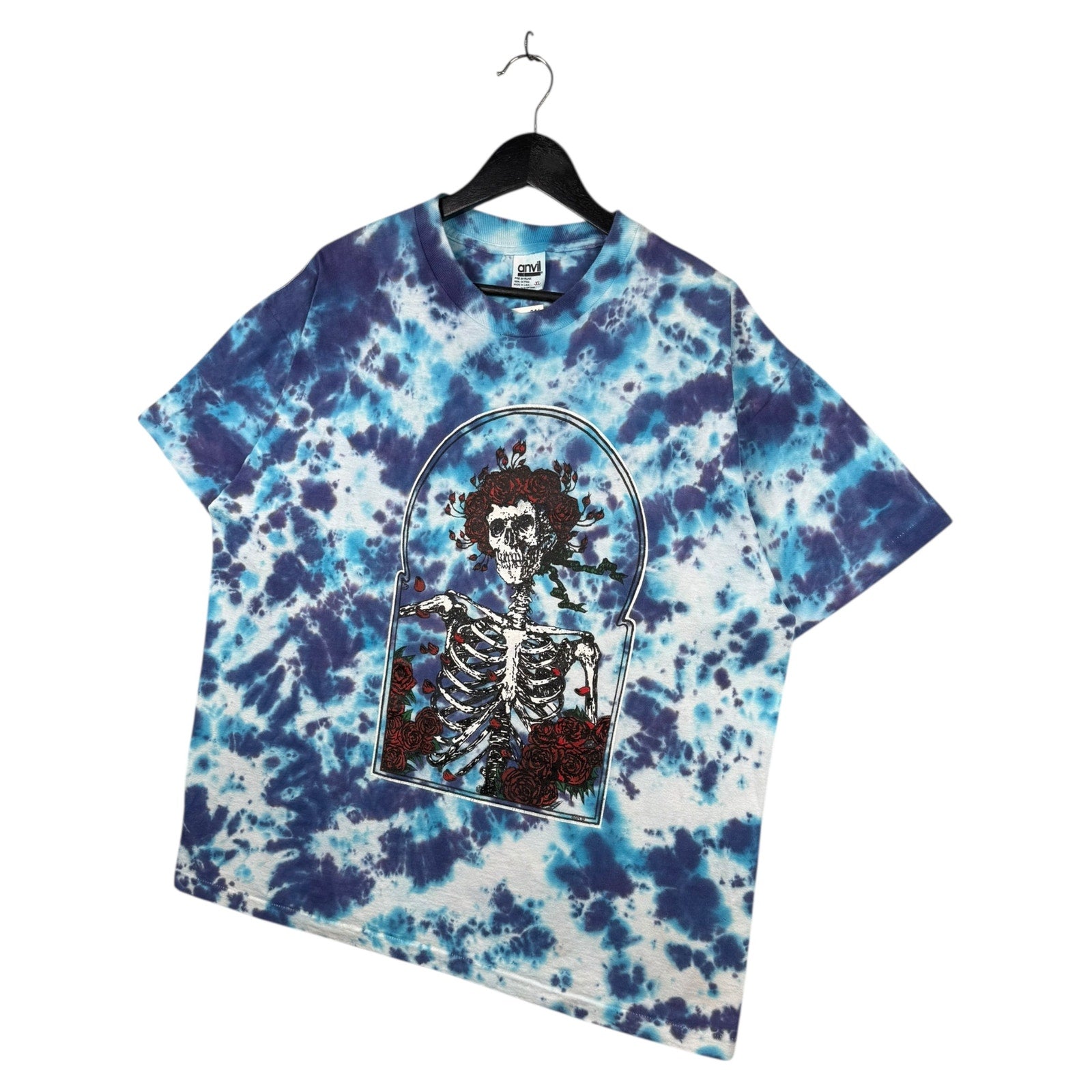 Vintage Grateful Dead Skeleton & Roses Tie-Dye Band T-Shirt