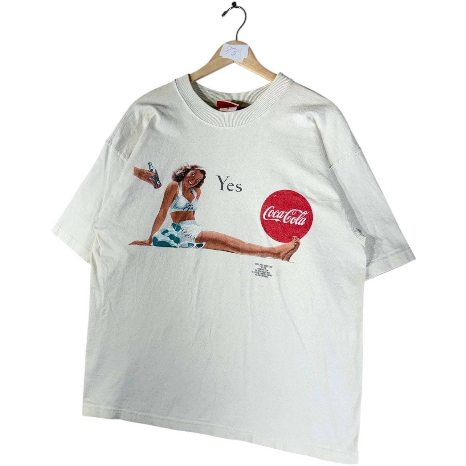 Vintage Coca-Cola Yes Retro Girl Graphic T-Shirt