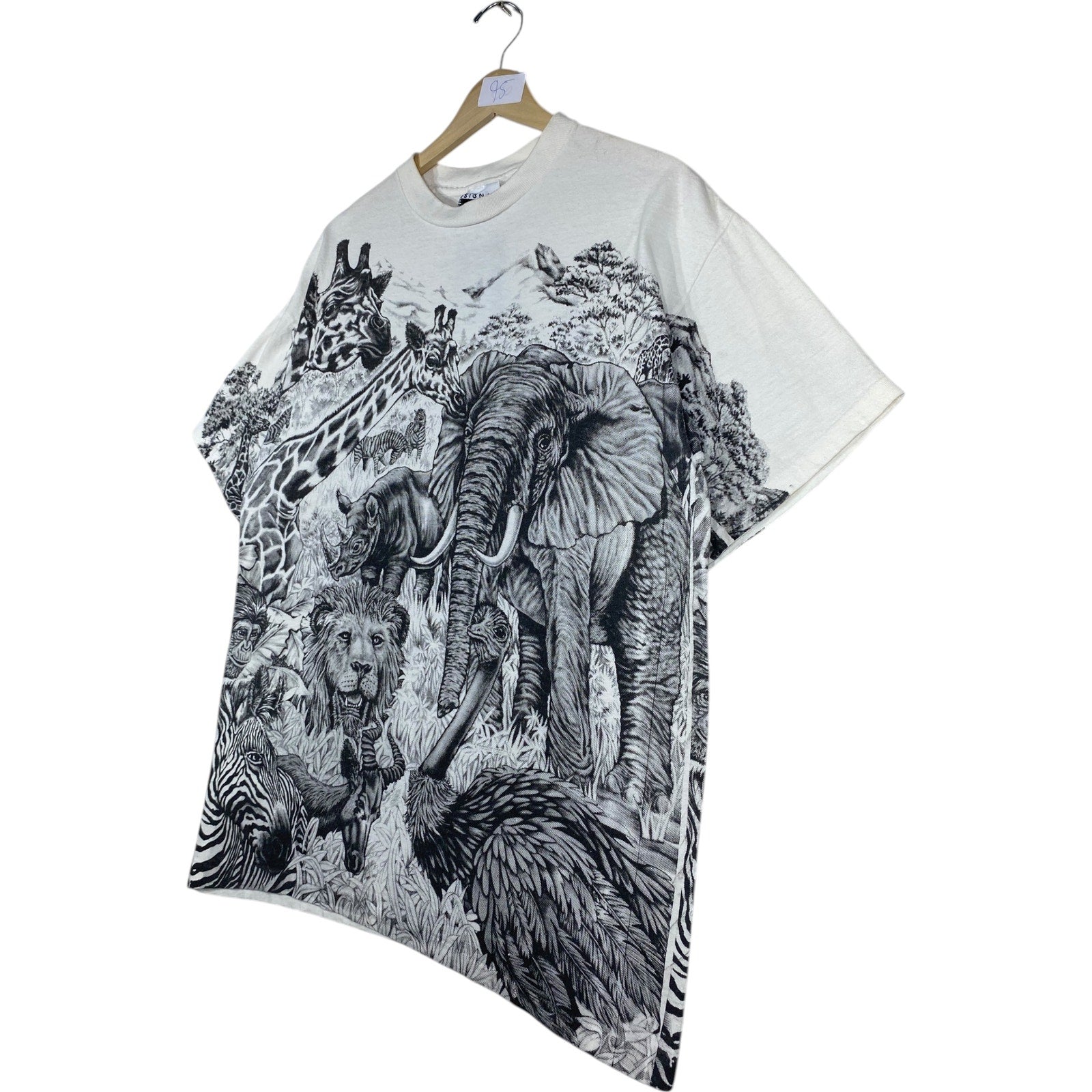 Vintage Wild Animals Allover Print T-Shirt