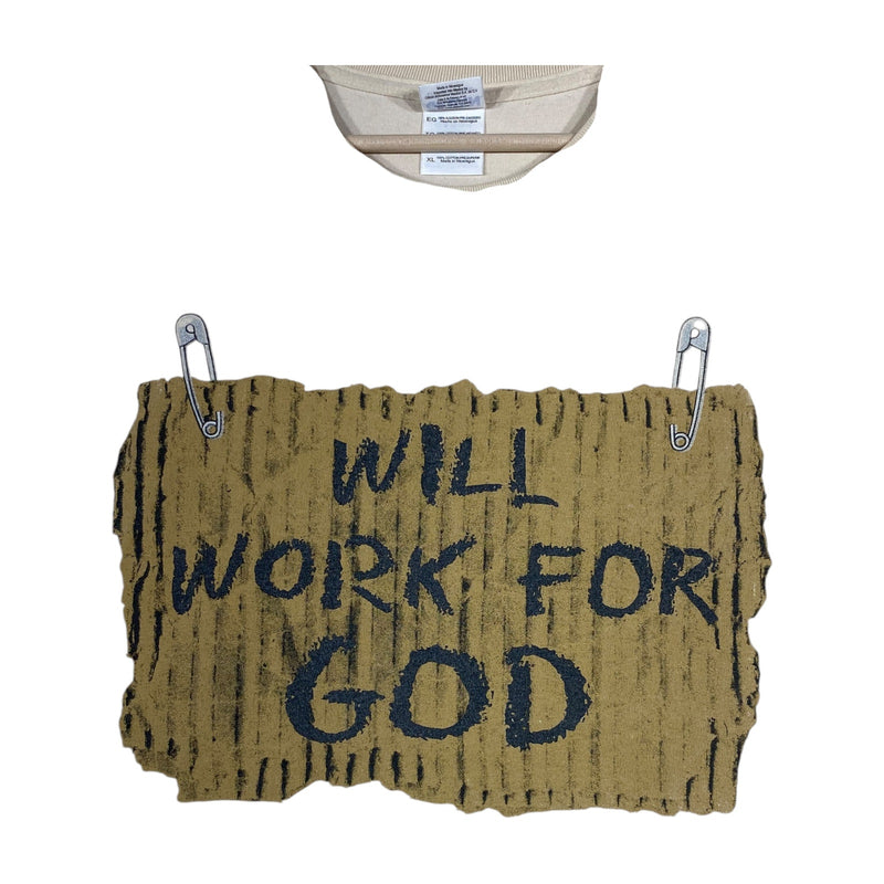 Vintage I will Work For God Graphic T-Shirt