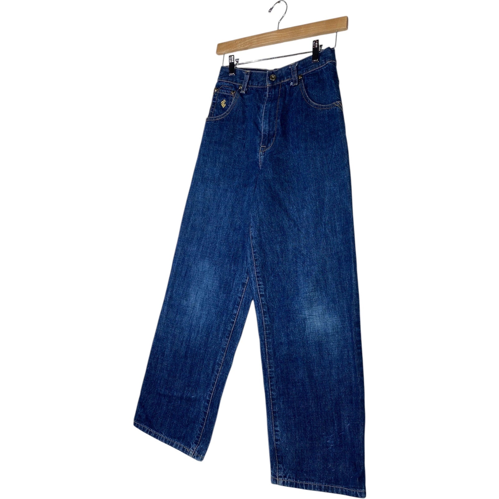 Vintage Roca Wear Embroidery Pattern Pockets Denim Jeans 12