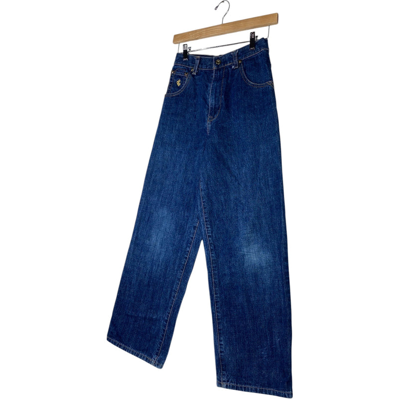 Vintage Roca Wear Embroidery Pattern Pockets Denim Jeans 12