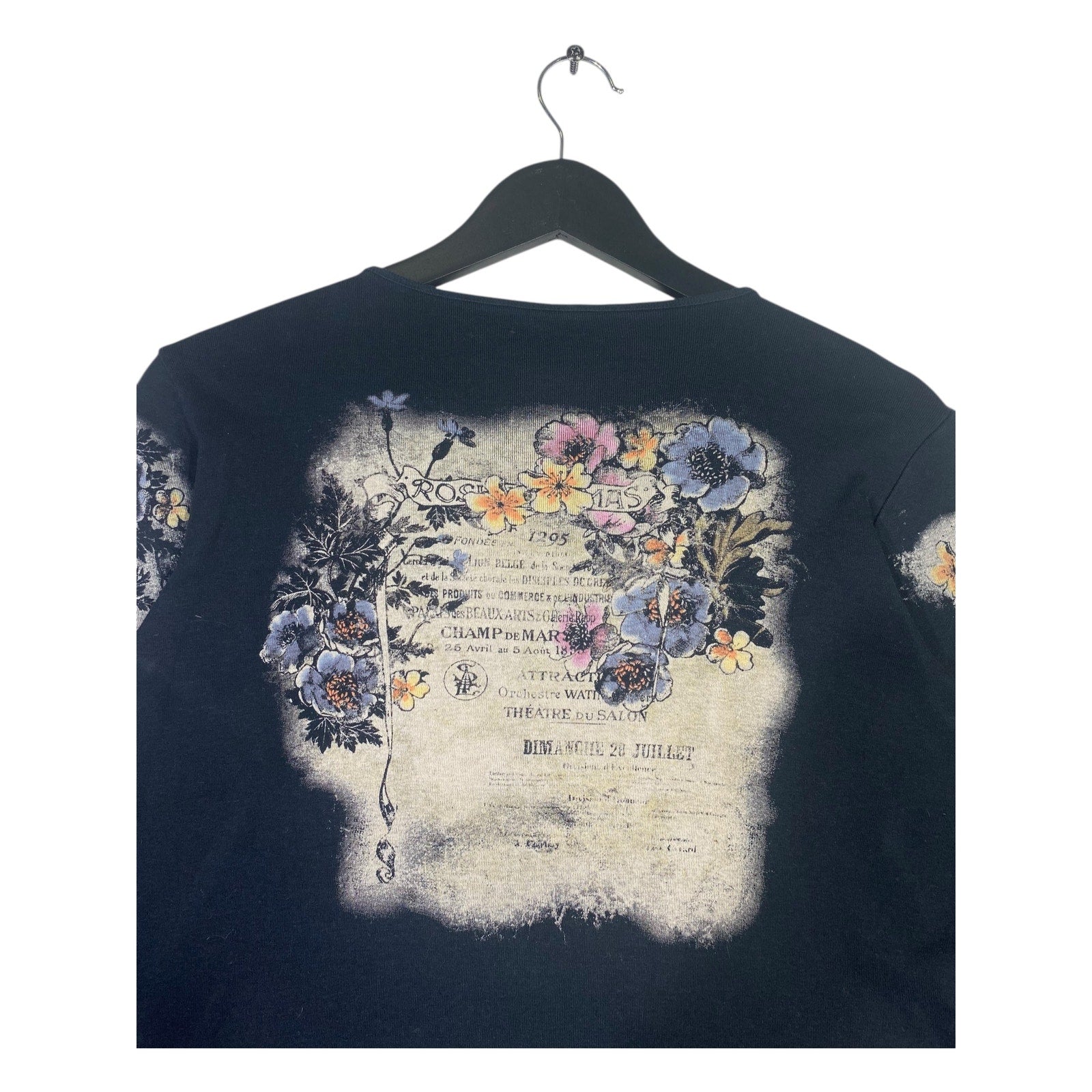 Vintage Women's Rose Thomas Floral 3/4 Sleeve