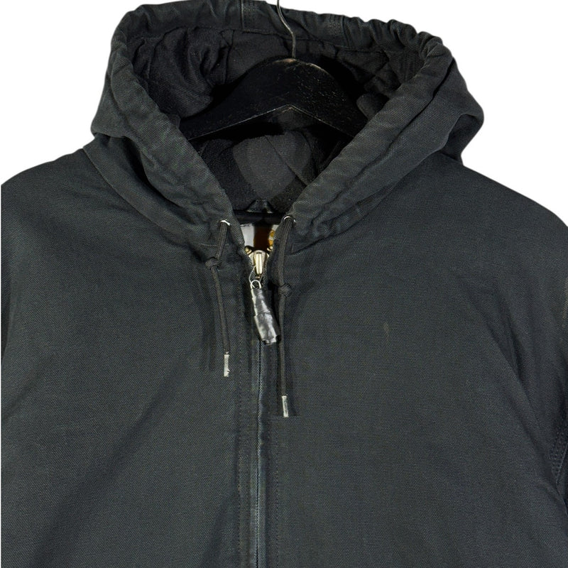 Vintage Carhartt Canvas Hooded Full Zip Quilted Workwear Jacket