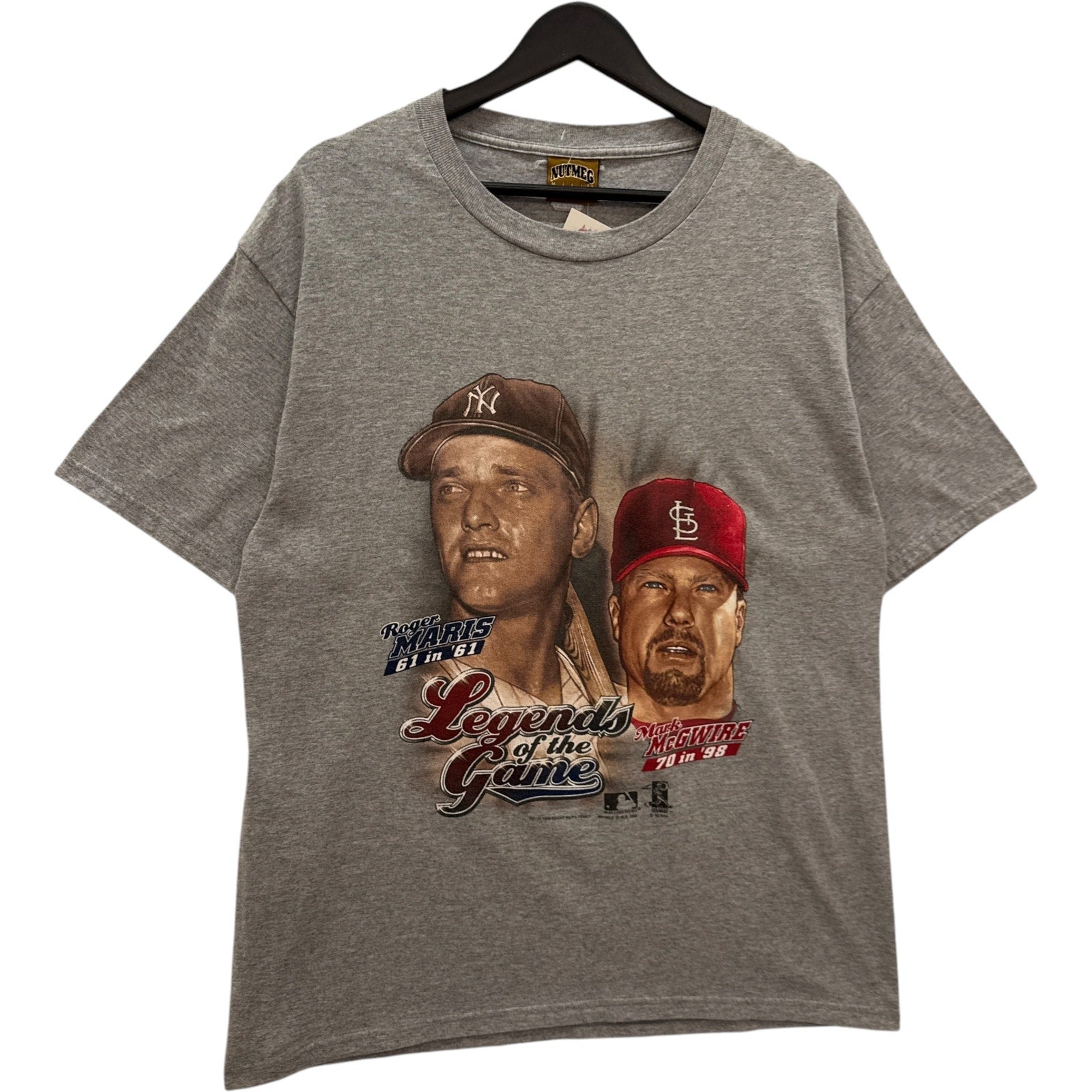 Vintage Nutmeg Roger Maris & Mark McGwire Home Runs MLB Tee
