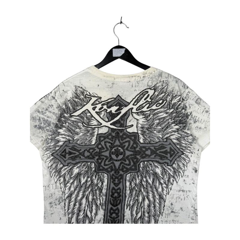 Vintage Affliction Style Winged Cross T-Shirt