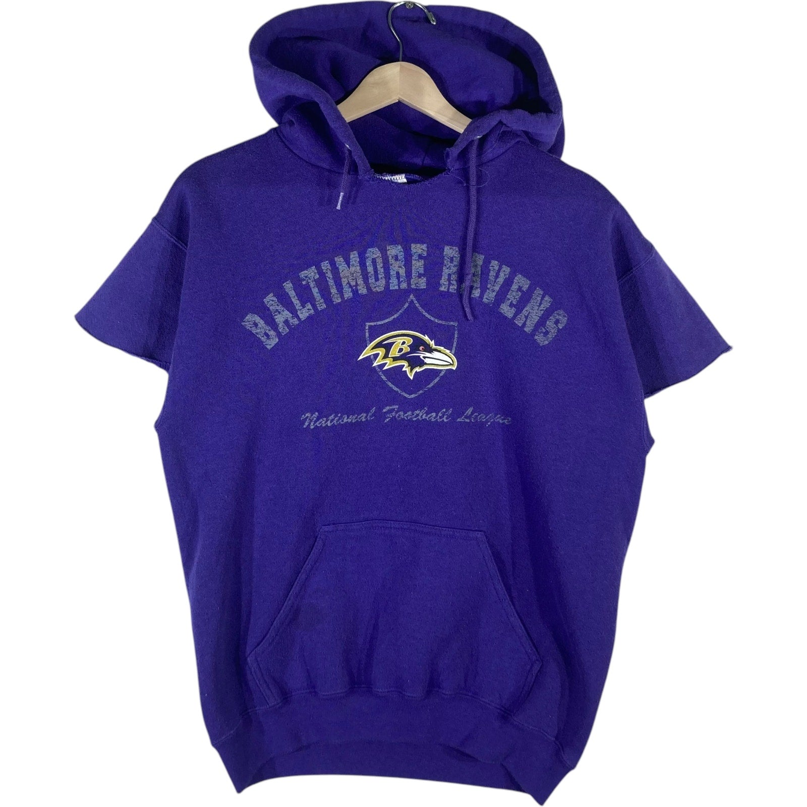 Vintage Baltimore Ravens Logo Athletic Cut-Off Hoodie